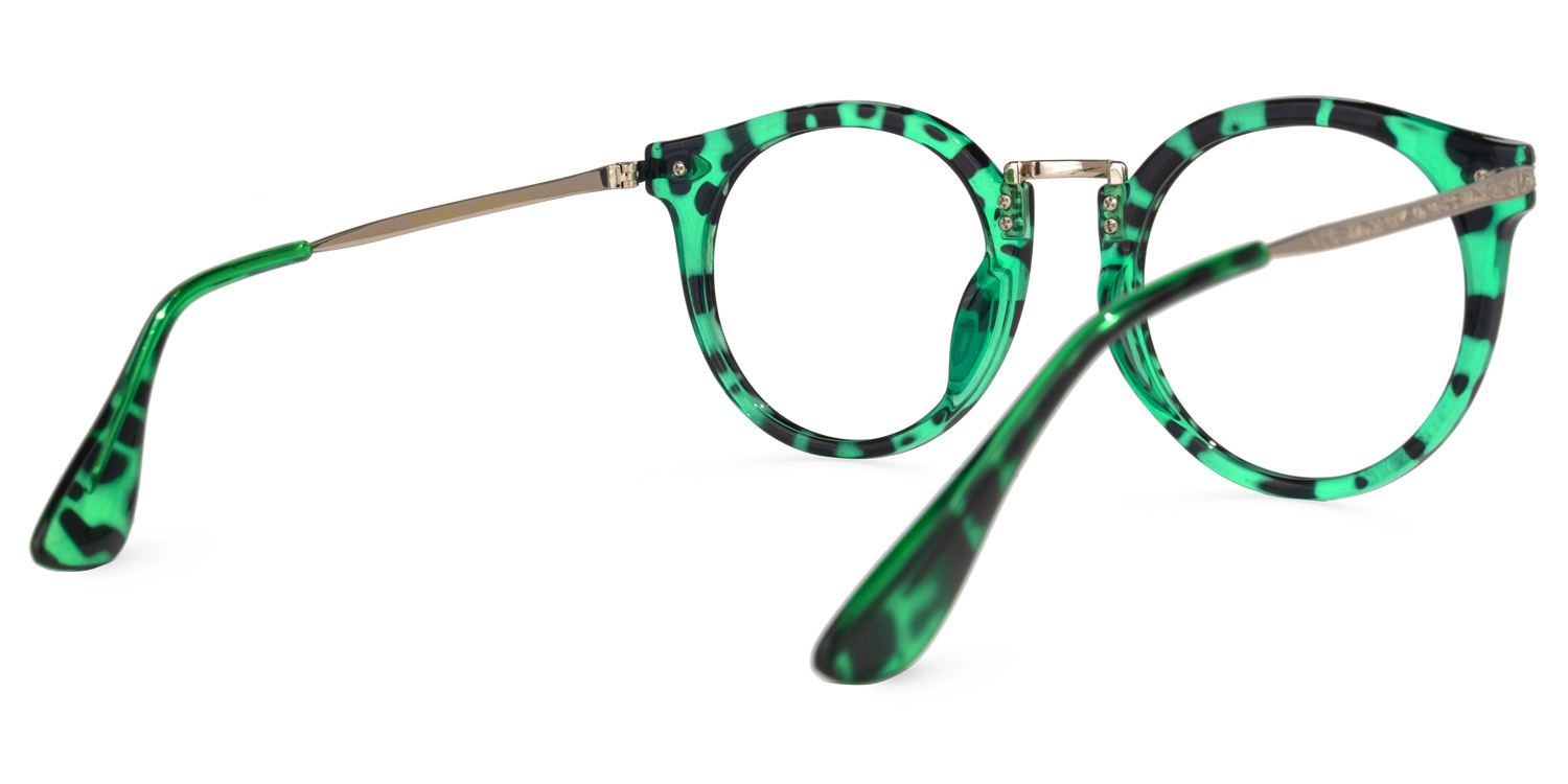 Quentina Round Green Glasses3