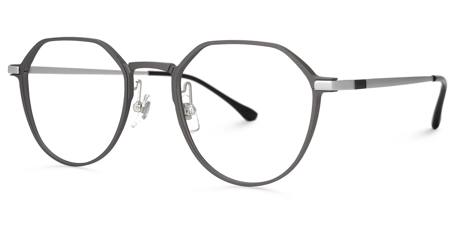 ZEELOOL Boles Geometric Light-Grey Glasses
