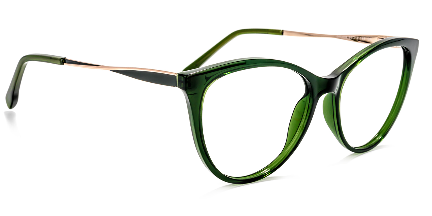 ZEELOOL Frances Cateye Dark-Green Glasses