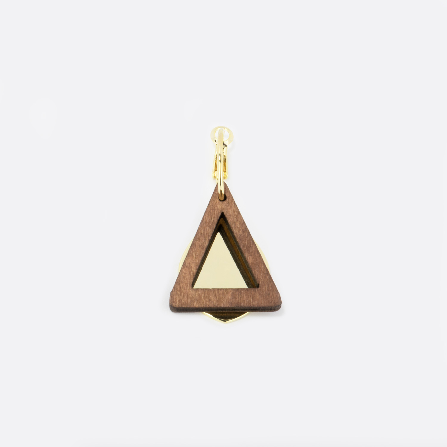 Vintage Triangle Wood Earrings 2