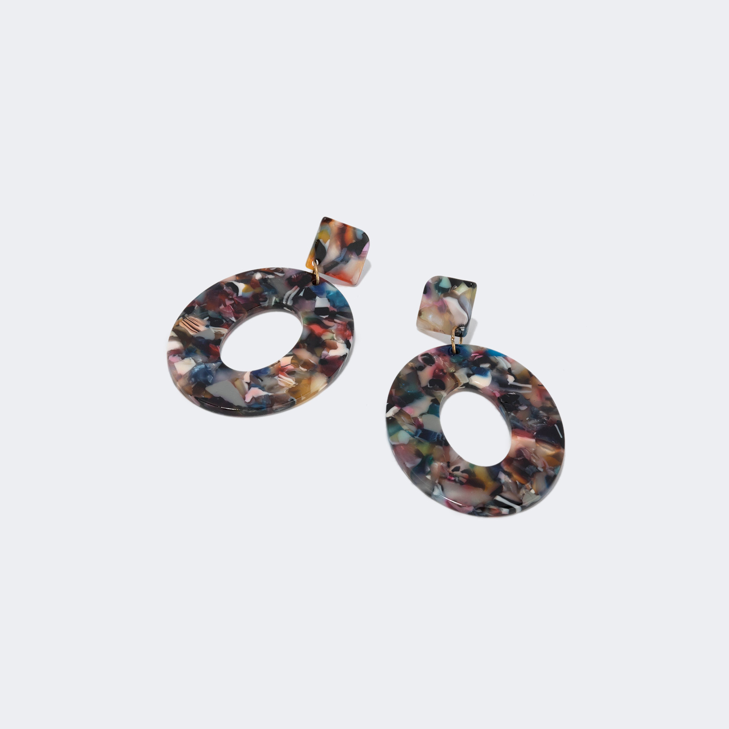 Stylish Oval Floral Earrings 0