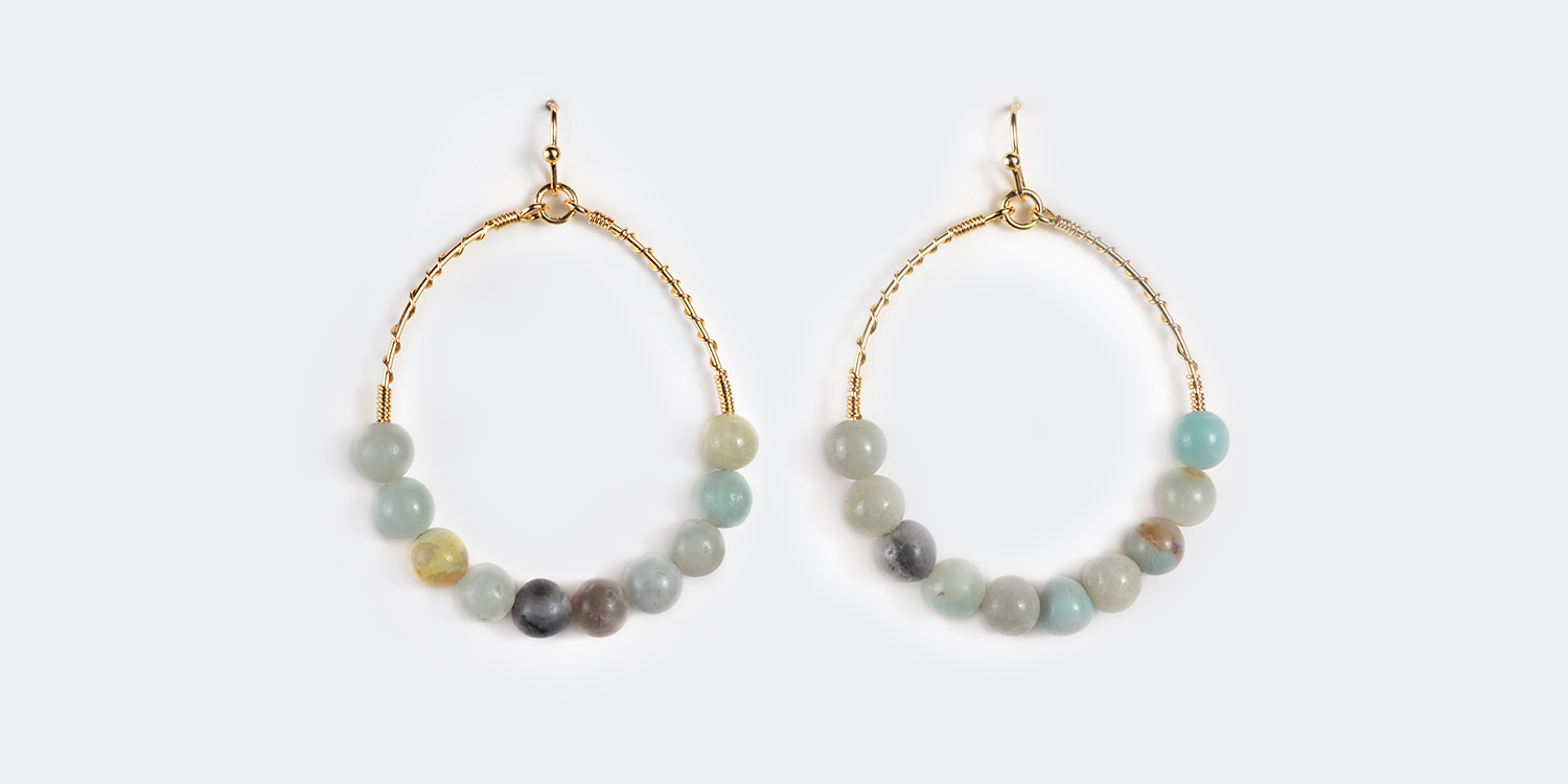 Stylish Round Shaped Green Earrings1