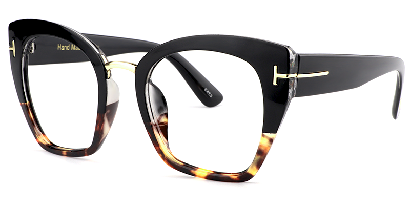 Square Gold-Tortoise Glasses | Zeelool Eyeglasses2