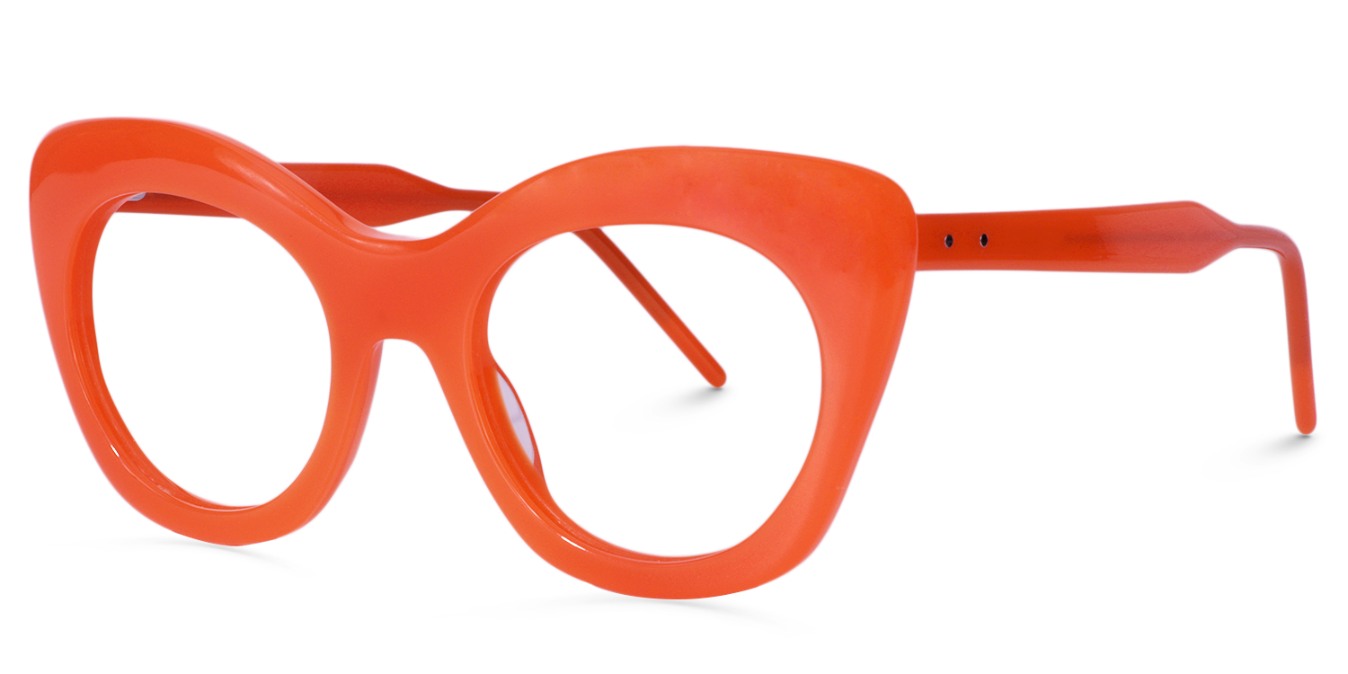 Cat-eye Orange Glasses | Zeelool Glasses4