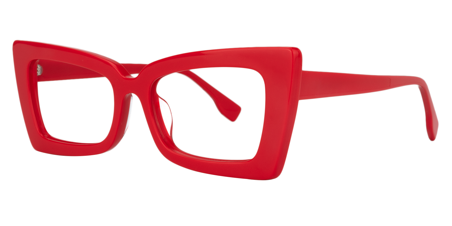 Rectangle Red Glasses | Zeelool Eyeglasses1