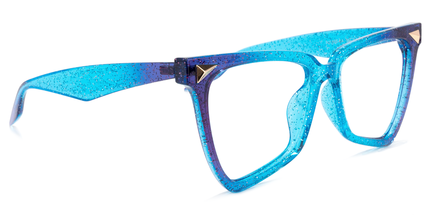 Cicely Geometrical Blue Eyeglasses