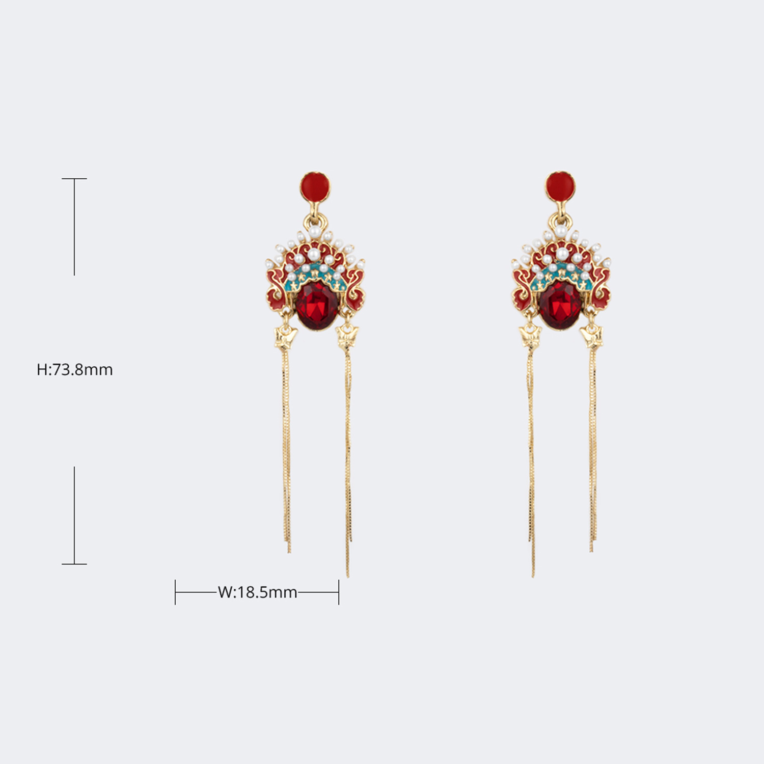 Characteristic Perking Opera Shape Earrings3