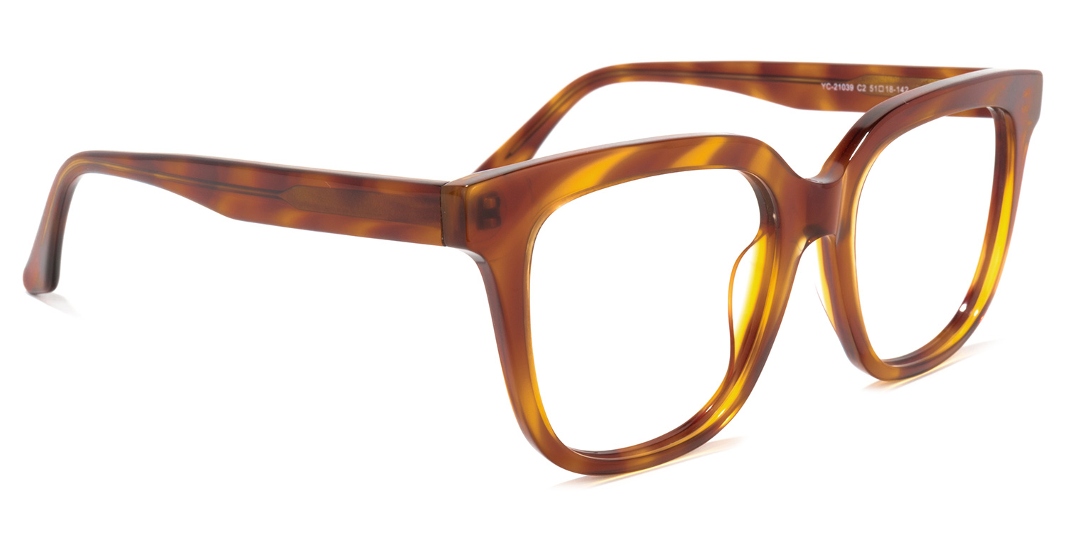 Quiana Square Yellow-Tortoise Glasses3