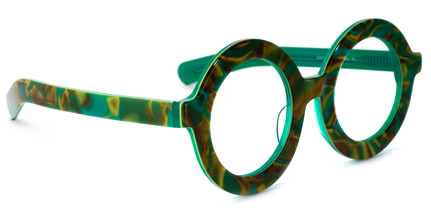 Calhoun Round Green-Floral Glasses2