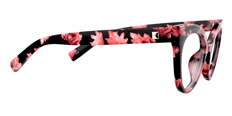 Cateye Red Floral Glasses | Zeelool Optical4