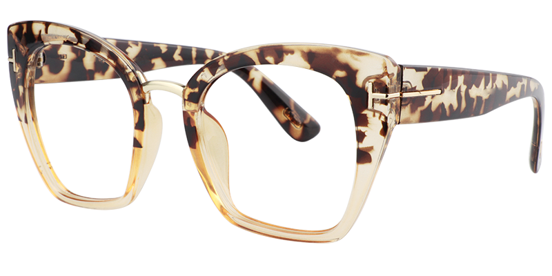 Square Light Tortoise Glasses | Zeelool Eyeglasses3