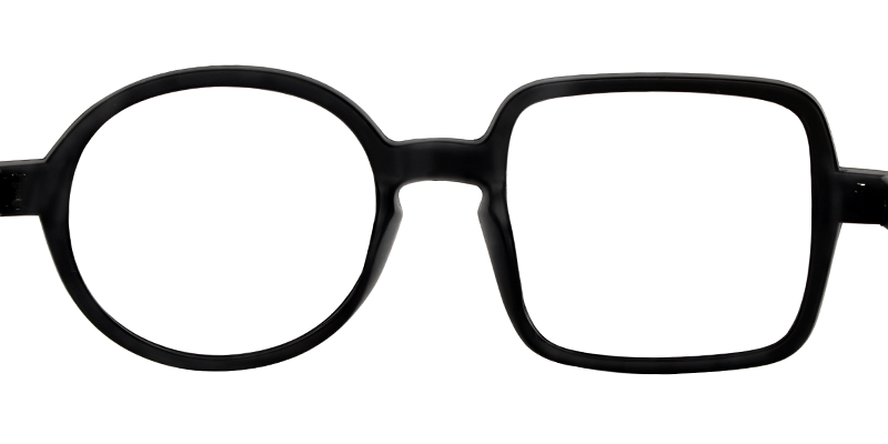 Tony Asymmetric Black Glasses 2