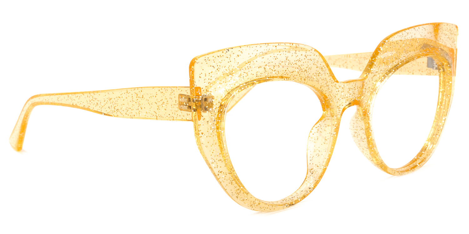 Depp Cateye Yellow Glasses2