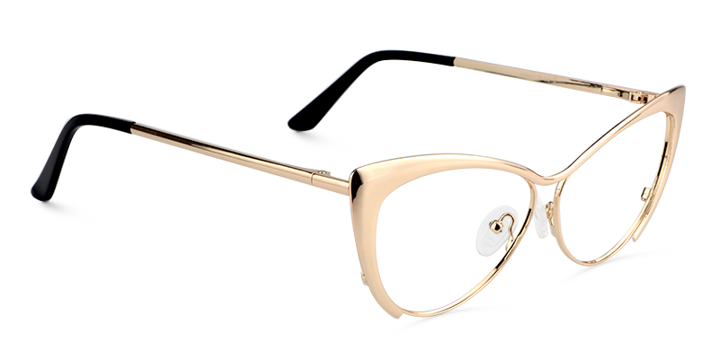 Cateye Gold Glasses | Zeelool Metal Eyeglasses3