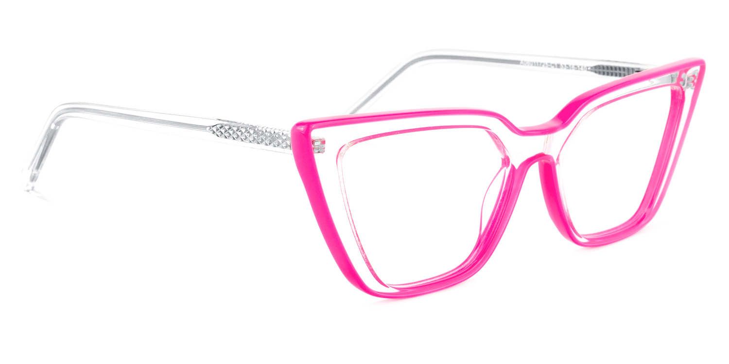 Yosef Cateye Bright-Pink Glasses2