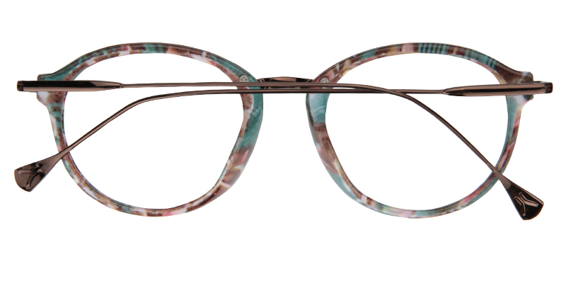 Anemone Round Green-Floral Glasses 5