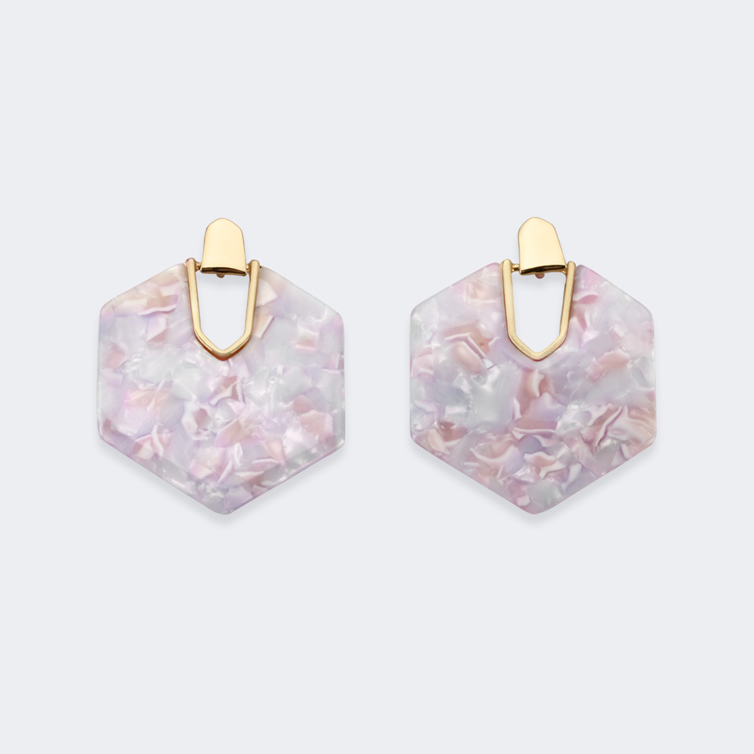 Vintage Geometric Shape Pink Earrings2