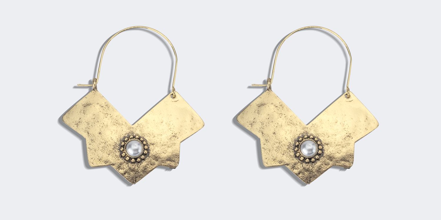 National Style Geometric Gold Earrings 1