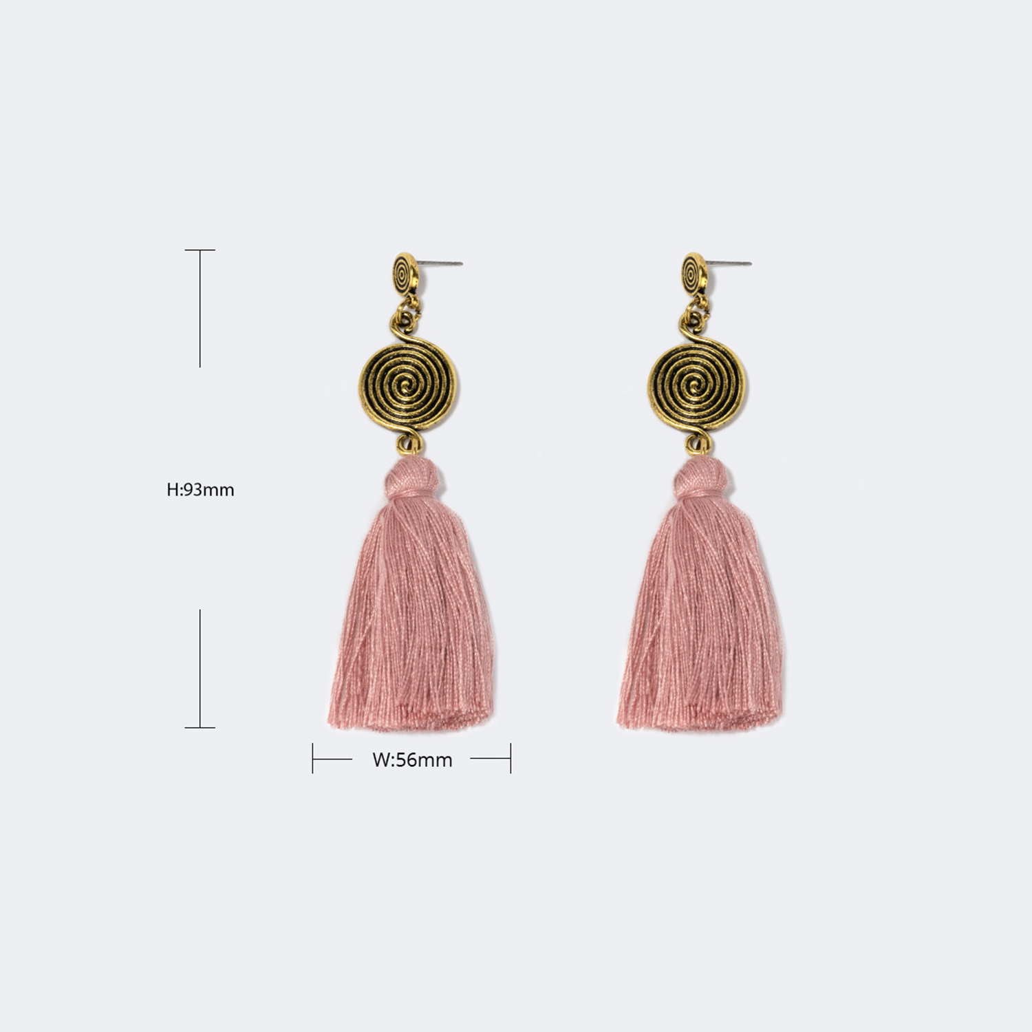 Vogue Bohemian Style Pink Tassel Earrings2