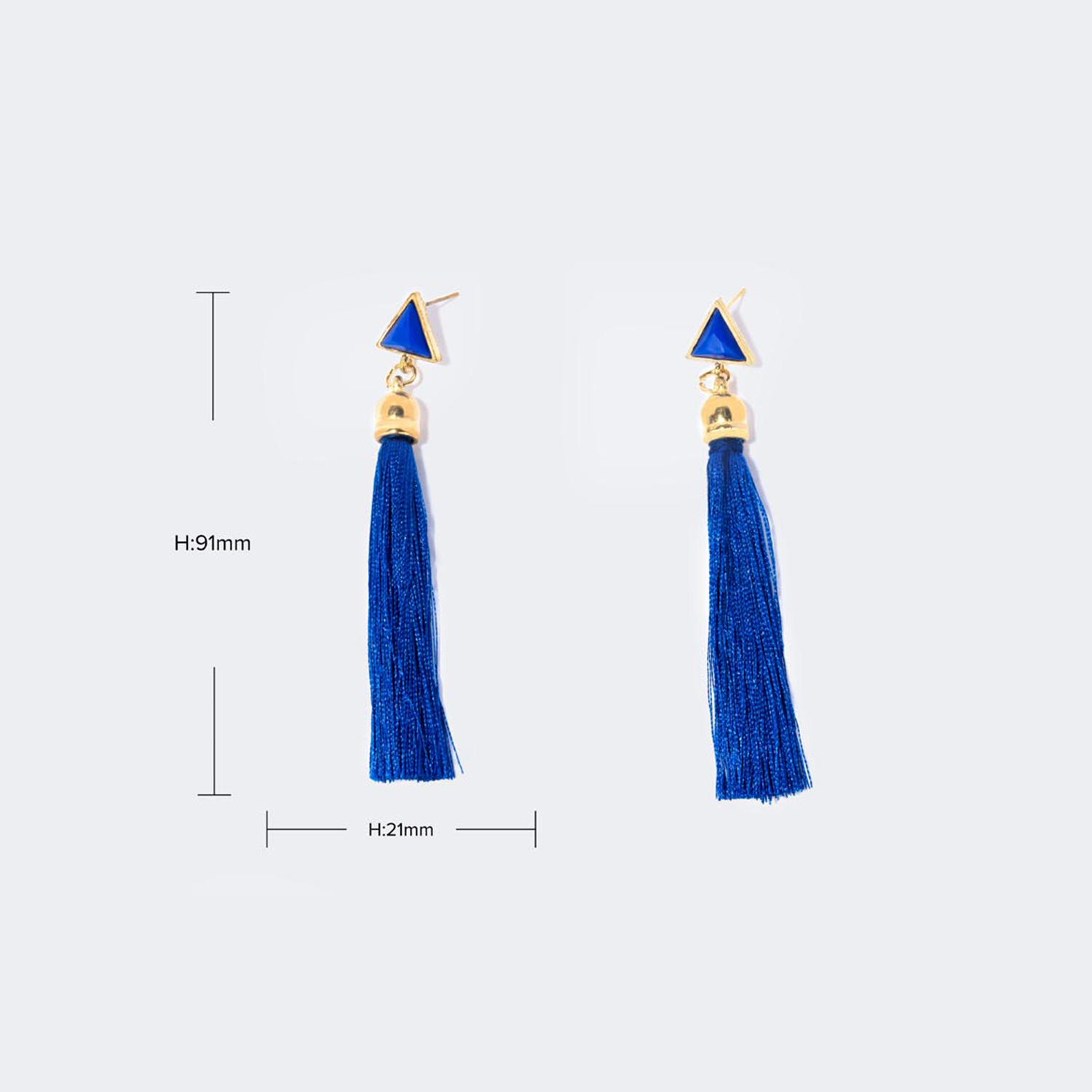 Vogue Bohemian Style Blue Tassel Earrings2