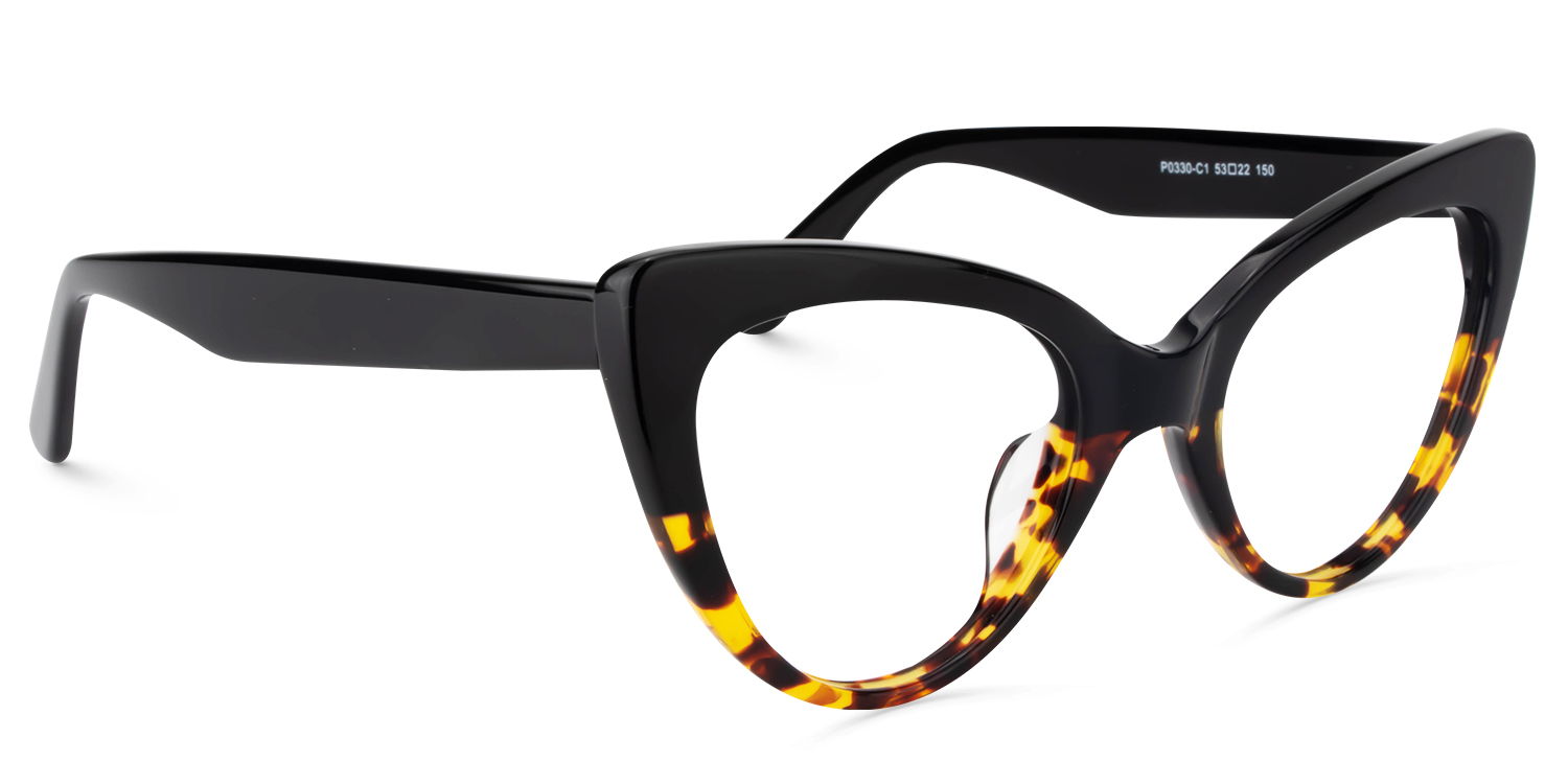 Claudette Cat Eye Yellow Tortoise Glasses2