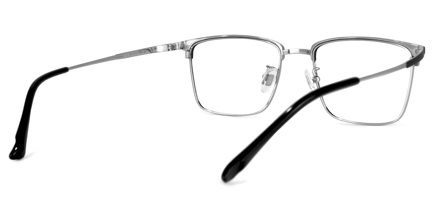 Suella Square Black-Silver Glasses3