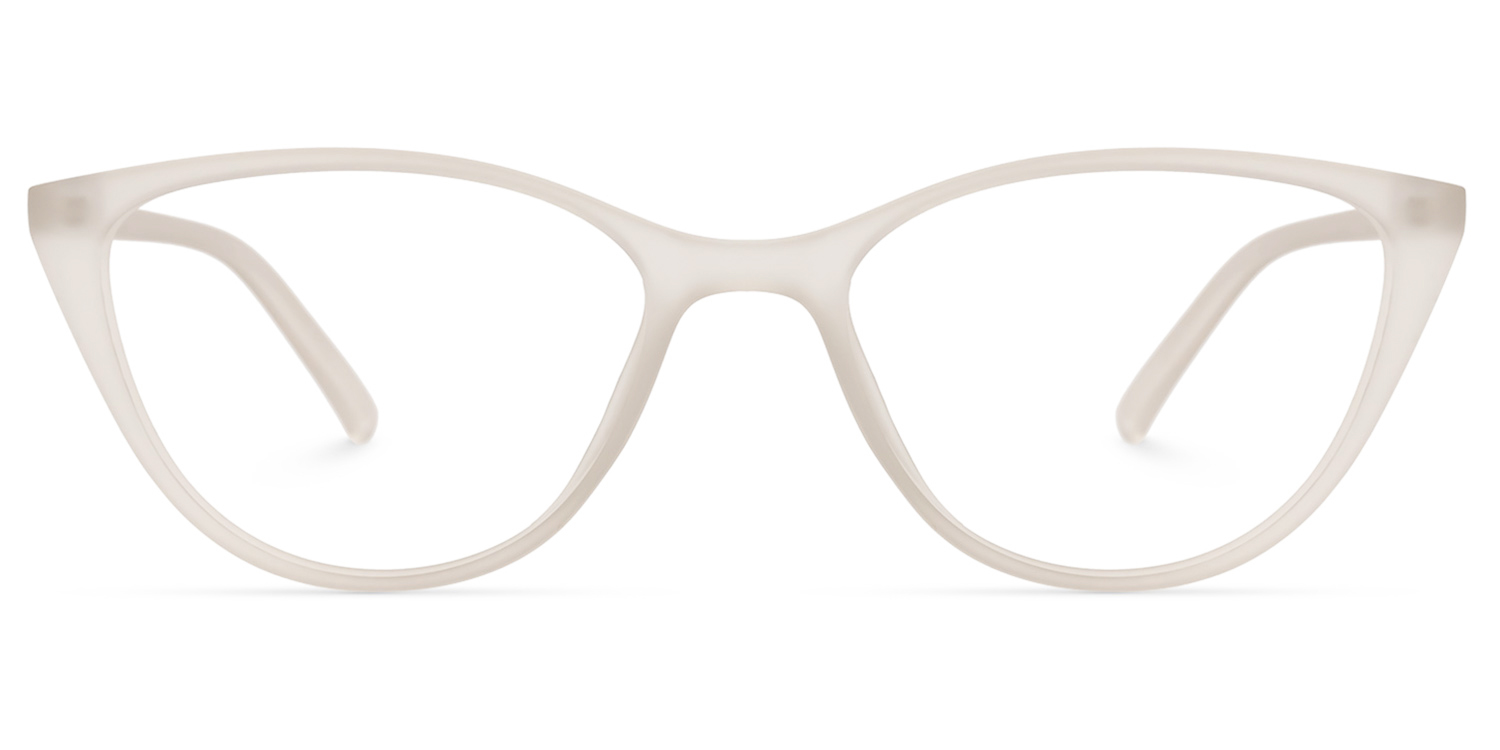 Lucy Cateye White Glasses