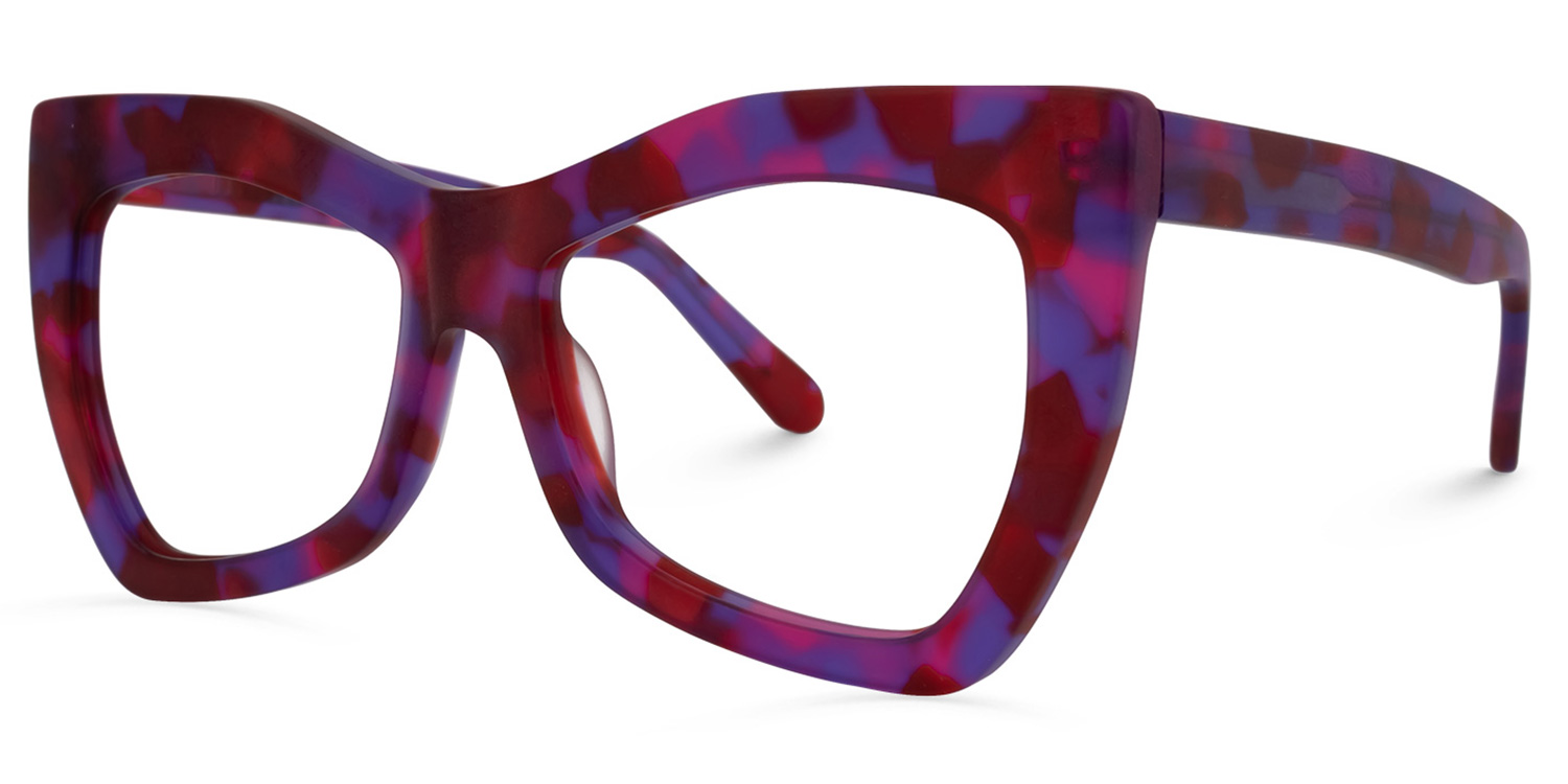 ZEELOOL Bernita Geometric Red-Purple Glasses