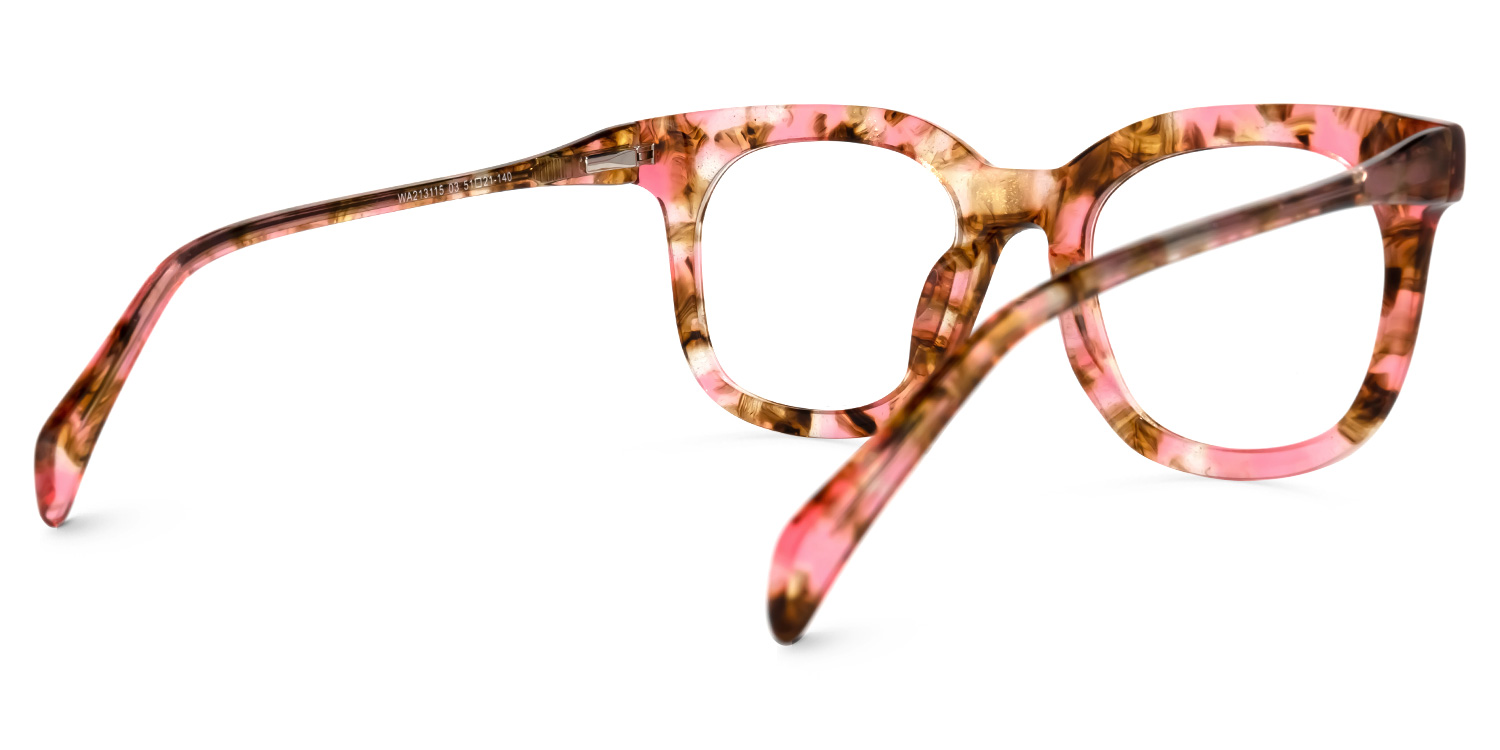 Lynette Square Red-Floral Glasses3