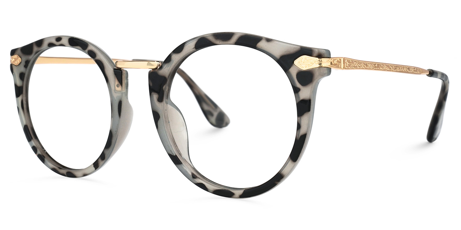 ZEELOOL Quentina Round Gray Glasses