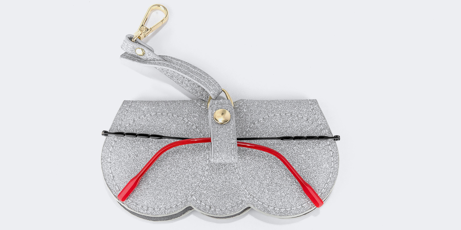 Portable Silver Leather Eyeglasses Bag4