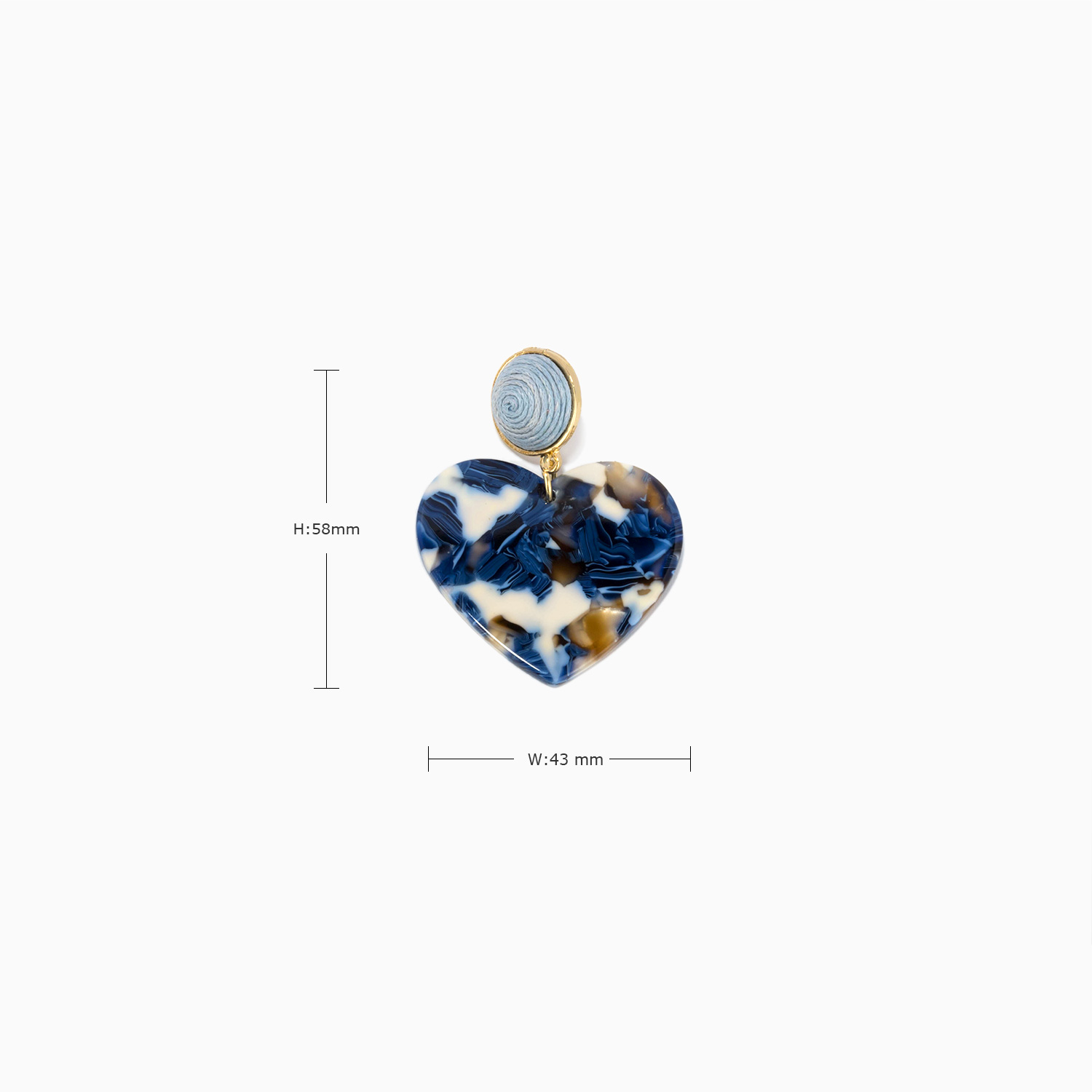 Stylish Heart Shape Blue Earrings3