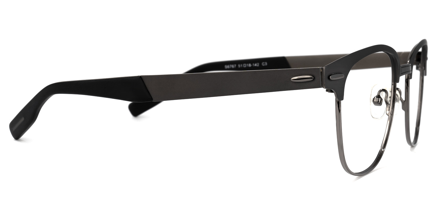 Shonia Browline Gray Glasses2