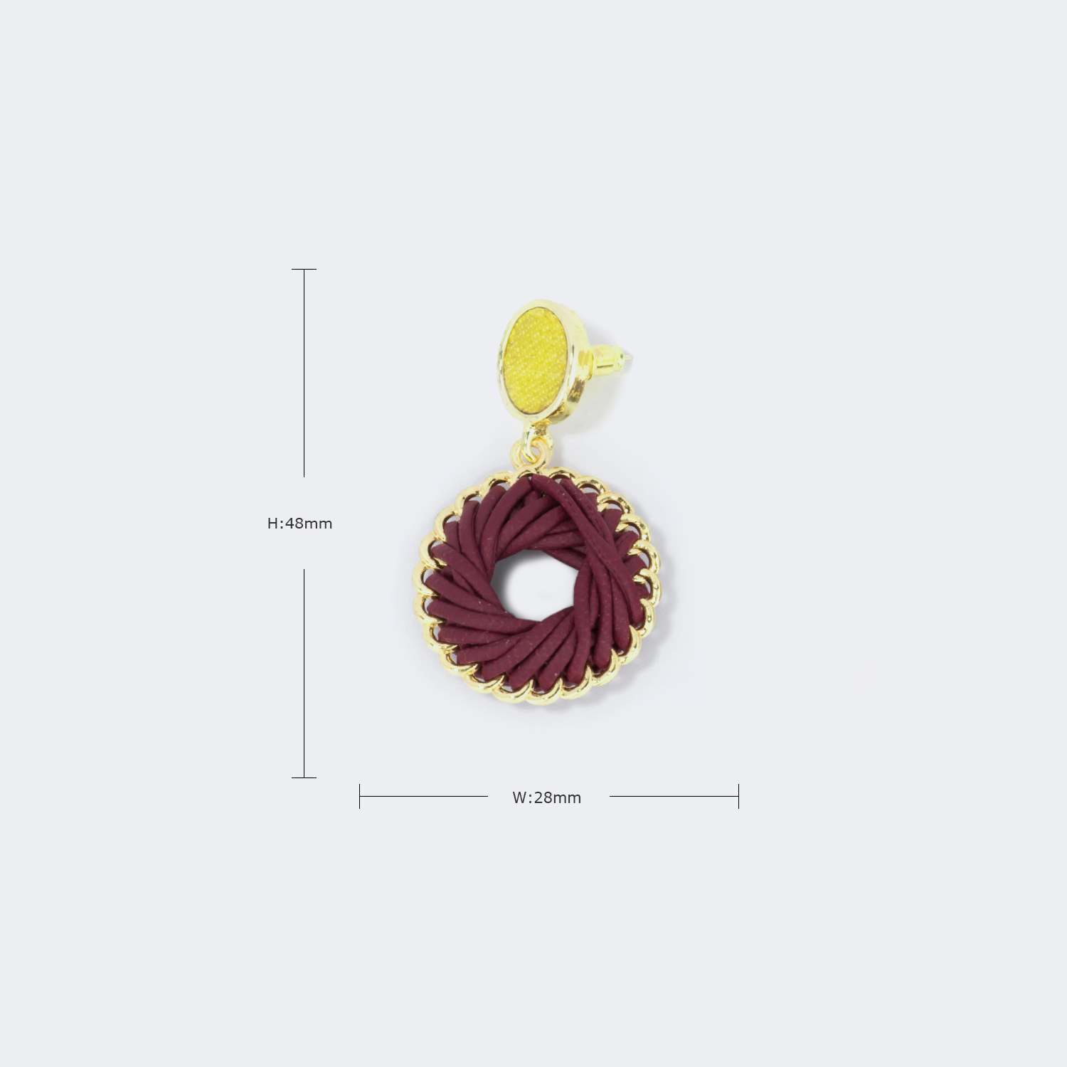 Stylish Weave Dark-Red Earrings3