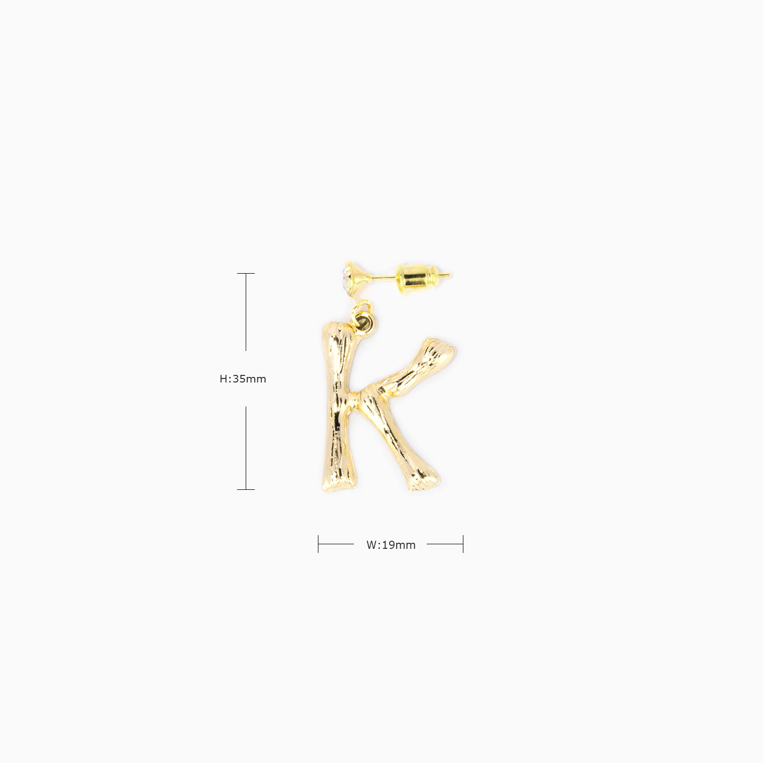 Stylish Letter K Gold Earrings3