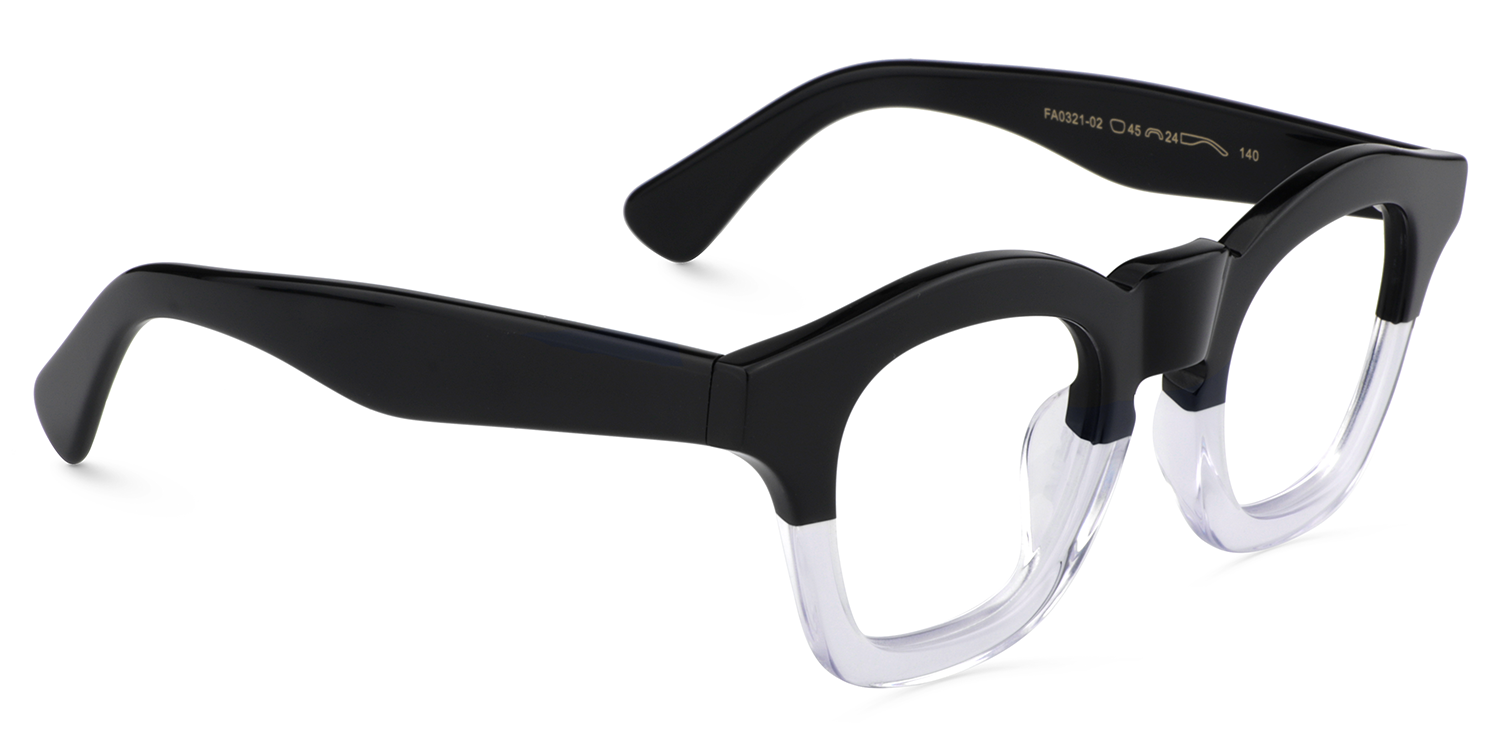 Rita Square Black&Crystal Glasses3