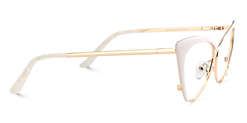 Ellen Cateye White Glasses5