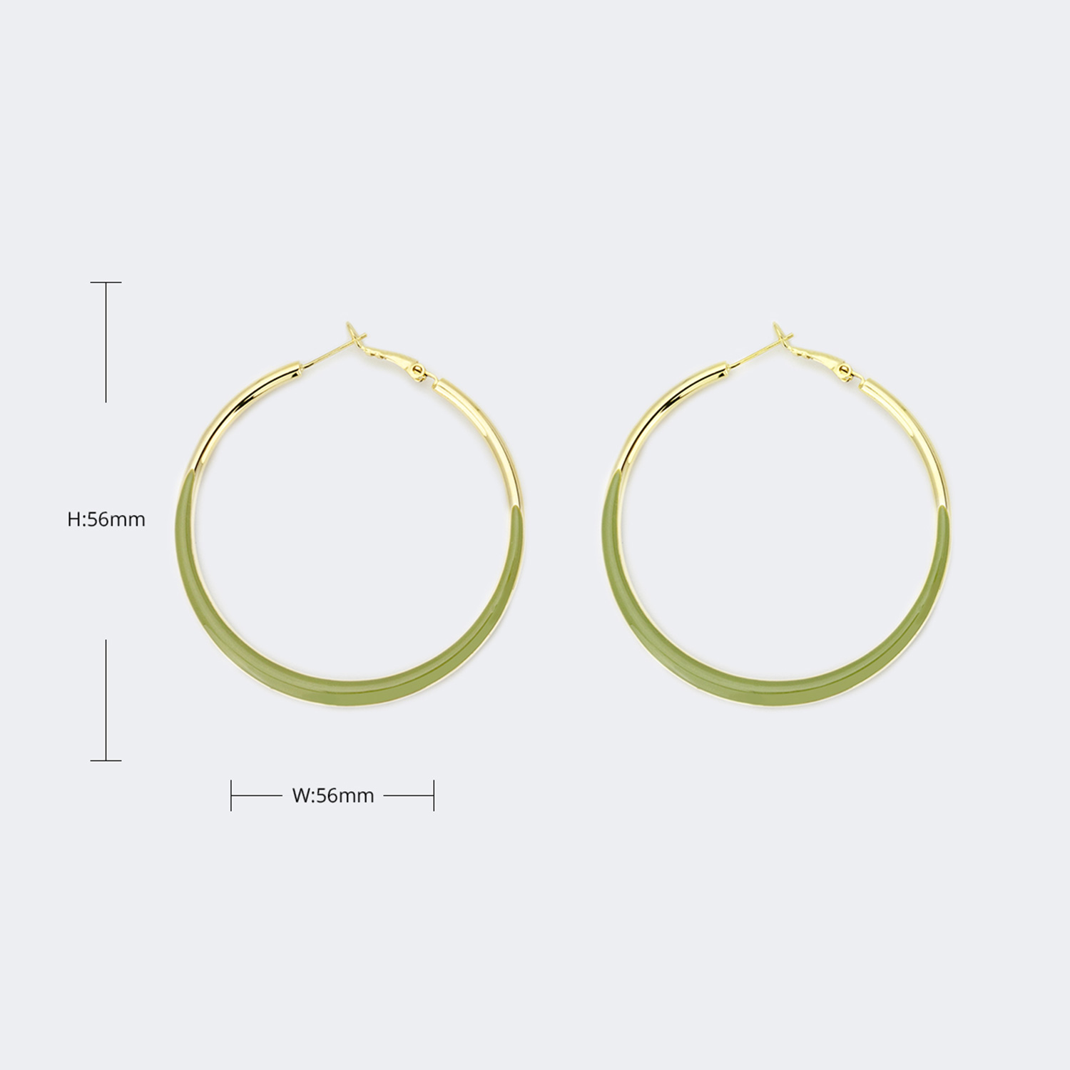 Stylish Annulus Shape Green Earrings3