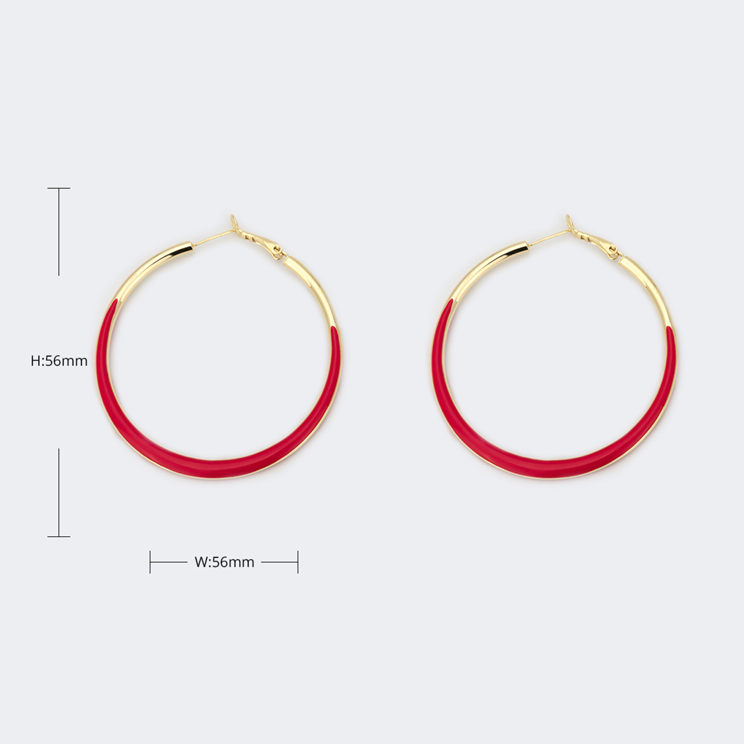 Stylish Annulus Shape Red Earrings3