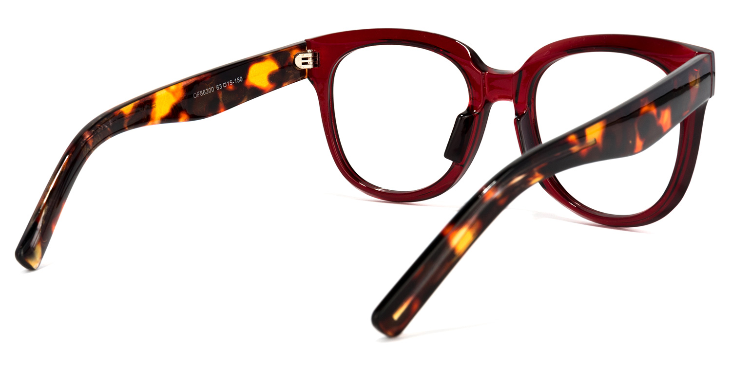 Harrell Square Dark-Red Glasses4