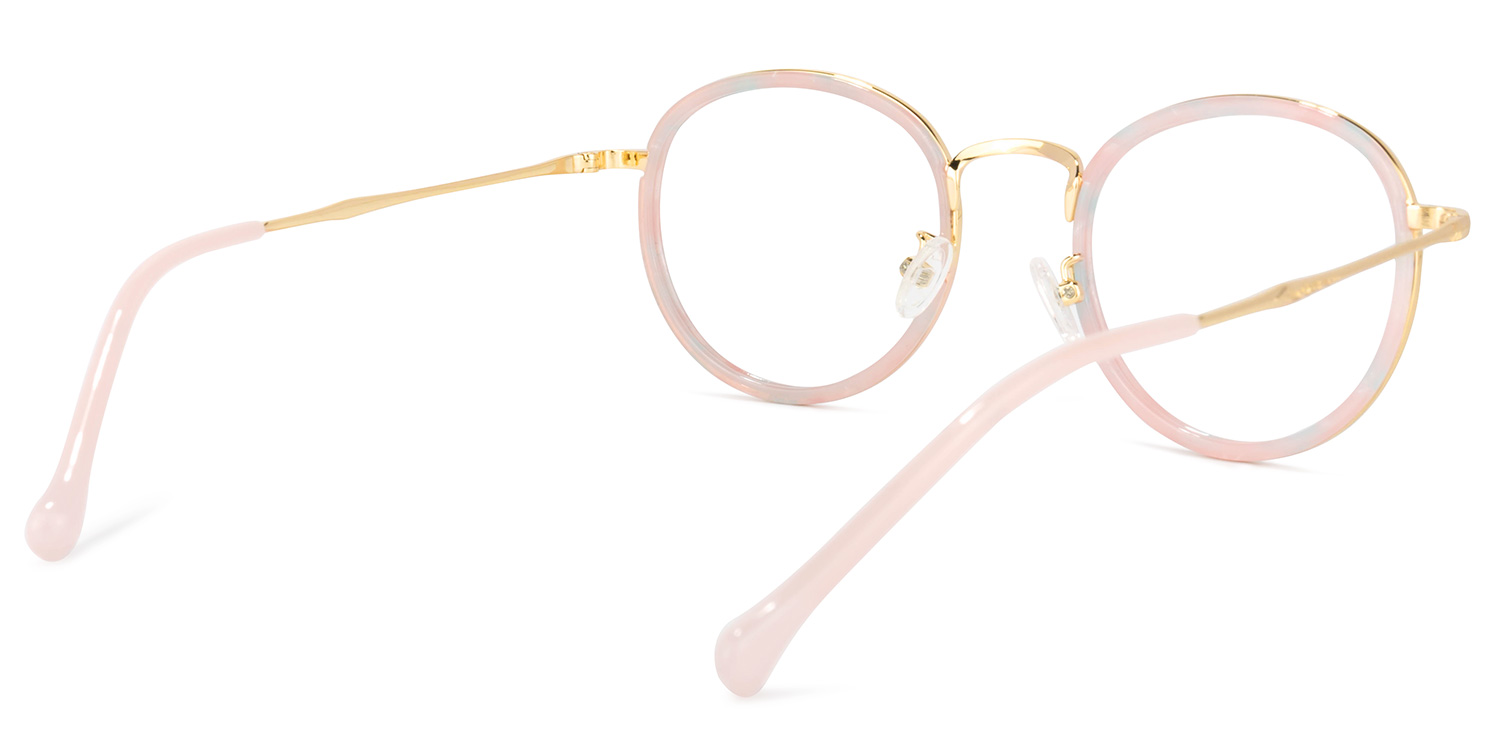 Yahya Round Gold-Pink Glasses4