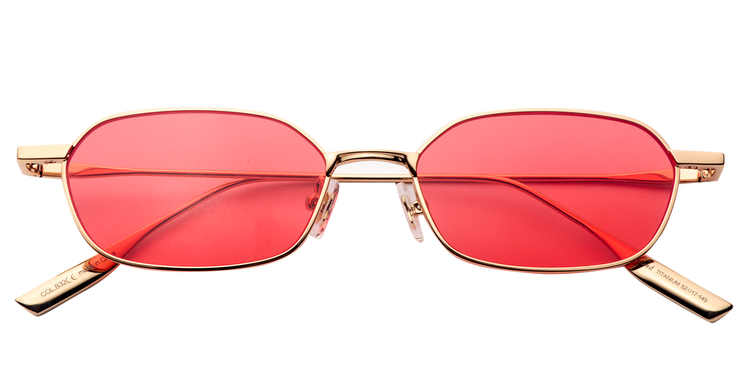 Emma Rectangle Gold Sunglasses1