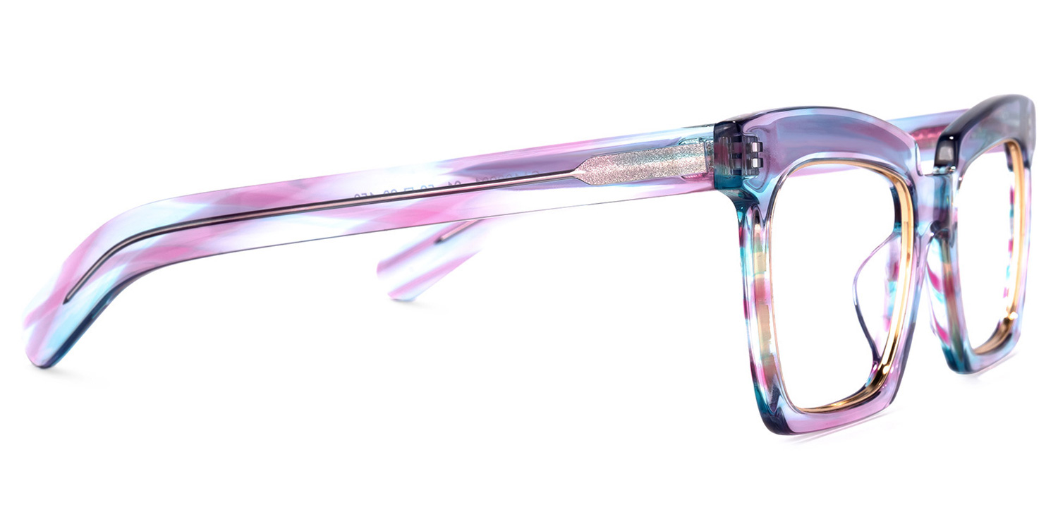 Corrales Square Purple-Blue Glasses3