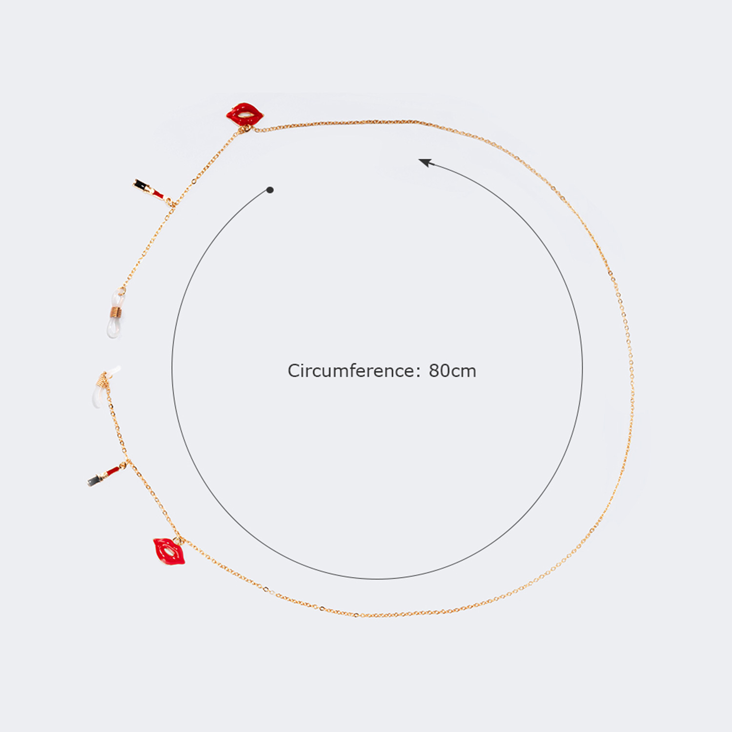 Stylish Red-Lips Lipstick Gold Chain3