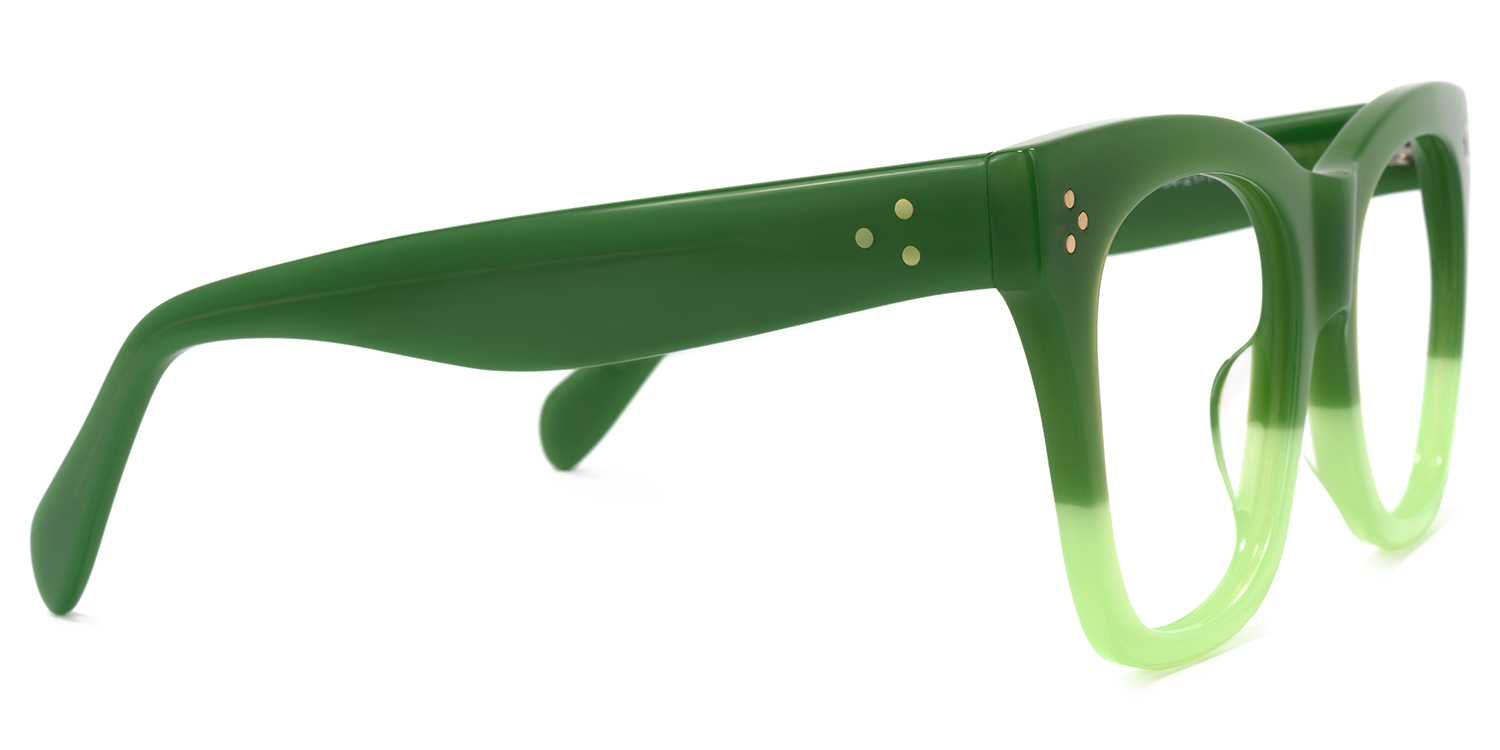 Tandy Rectangle Green Glasses3