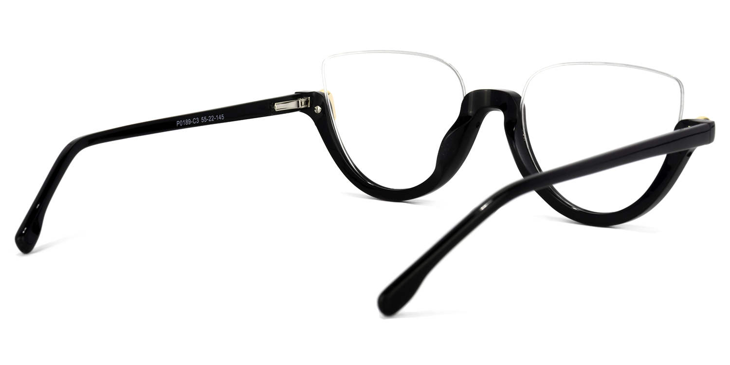 Felicia Cat Eye Black Glasses4