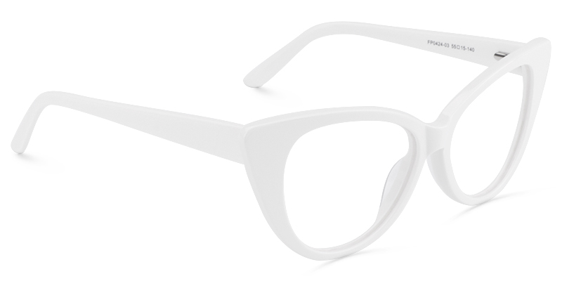 Cindy Cat Eye White Glasses3