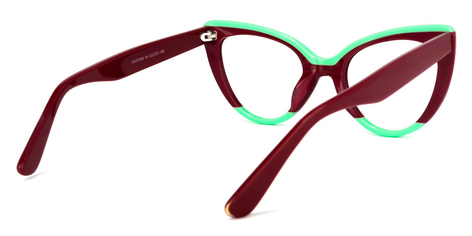 Claudette Cat Eye Burgundy Glasses4