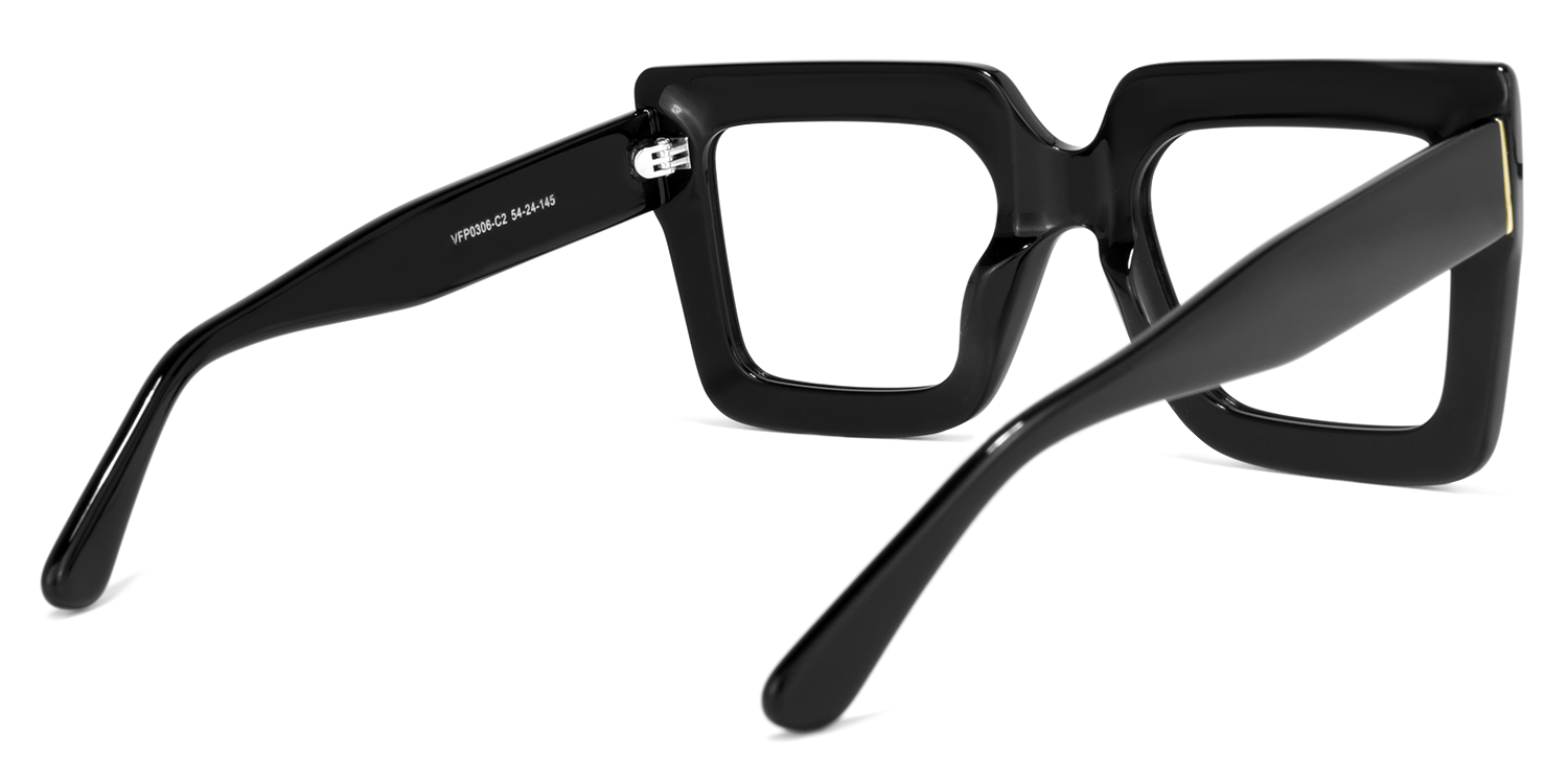 Brandon Square Black Glasses5