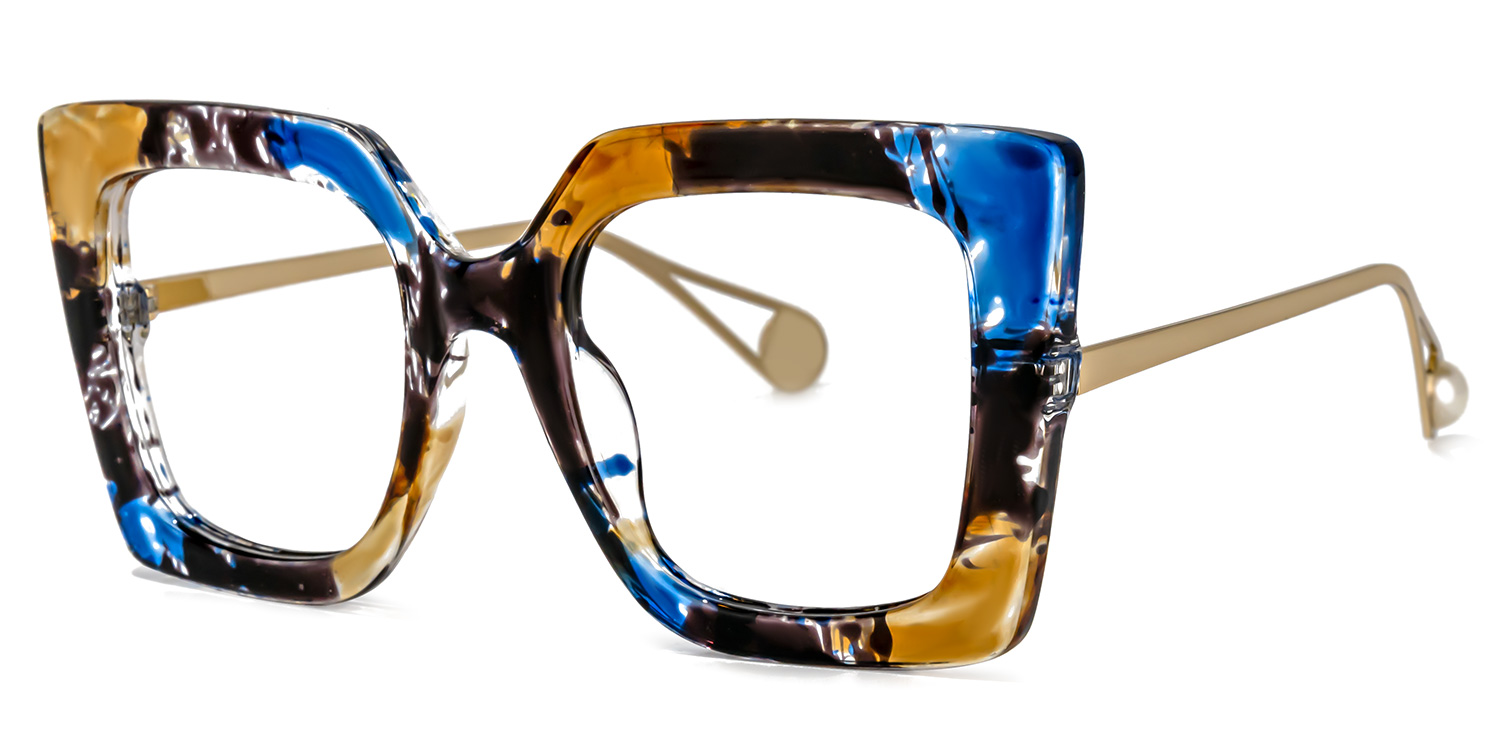 Qatar Square Blue/Black Glasses